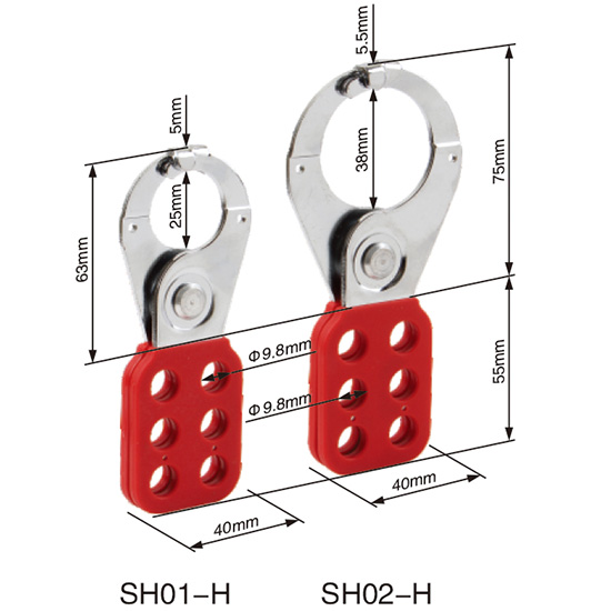 Khóa nhóm 6 người hàm thép 38mm có móc PROLOCKEY SH02 H