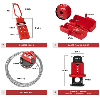 Bộ LOTO đa năng cho kỹ sư bảo trì 98 chi tiết PROLOCKEY LK-TSK6A
