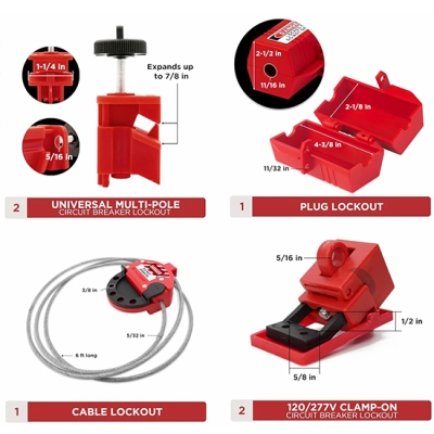 🔒 Bộ khóa LOTO an toàn điện & van PROLOCKEY LG5125EVP38SKA