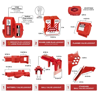 Bộ khóa LOTO an toàn điện & van 95 món PROLOCKEY LK-TSK5C