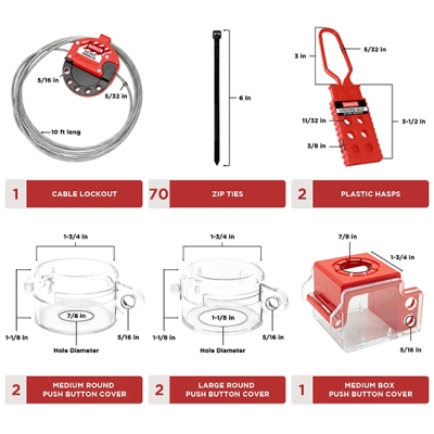 Bộ khóa LOTO an toàn điện & van 95 món PROLOCKEY LK-TSK5C