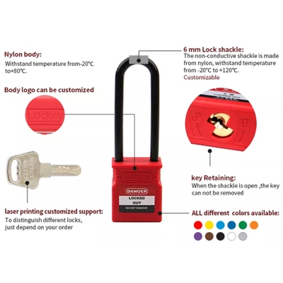 Ổ Khóa LOTO Cùm Nylon Dài 76mm – Thân ABS PROLOCKEY CP76P