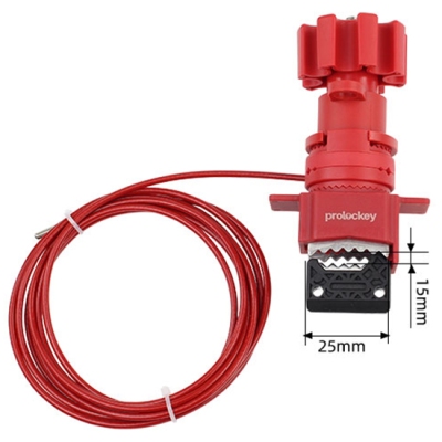 Khóa van cổng đa năng có dây cáp thép bọc nhựa ngàm kẹp 15mm PROLOCKEY UVL03S