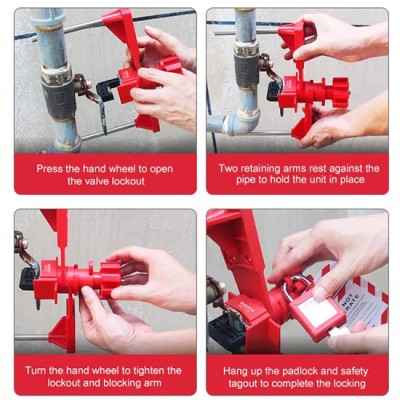 Khóa van cổng đa năng sử dụng 2 tay chặn nhỏ cho van nhiều ngả PROLOCKEY UVL02S