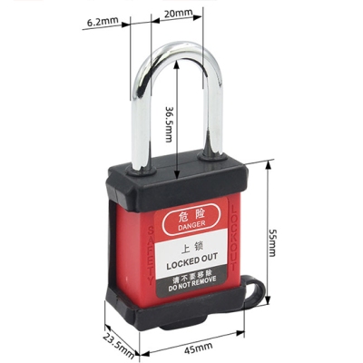 Ổ Khóa LOTO Chống Bụi 38mm P38SR1 | Thân Nylon, Vỏ Cao Su Bán Phần, Bền Bỉ