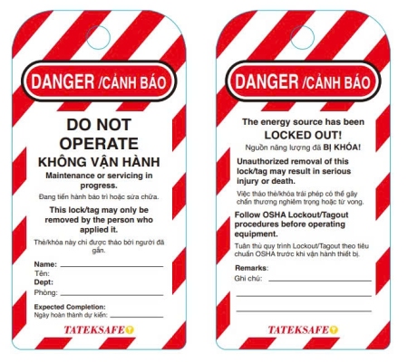 Thẻ nhựa cảnh báo Nguy hiểm không vận hành PROLOCKEY LT03-TTKEV