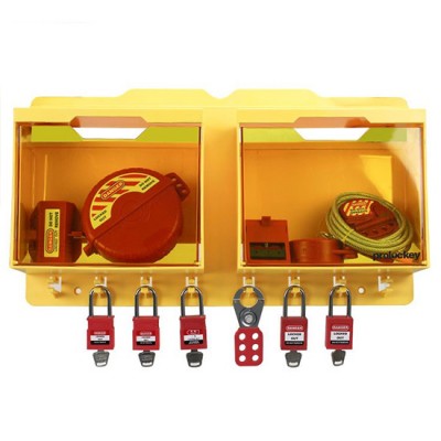 Trạm khóa gắn tường với 8 móc treo và 2 ngăn chứa lật PROLOCKEY LS04