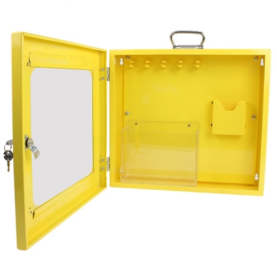 Trạm quản lý khóa LOTO kim loại 5 móc treo và 2 ngăn chứa PROLOCKEY LK42