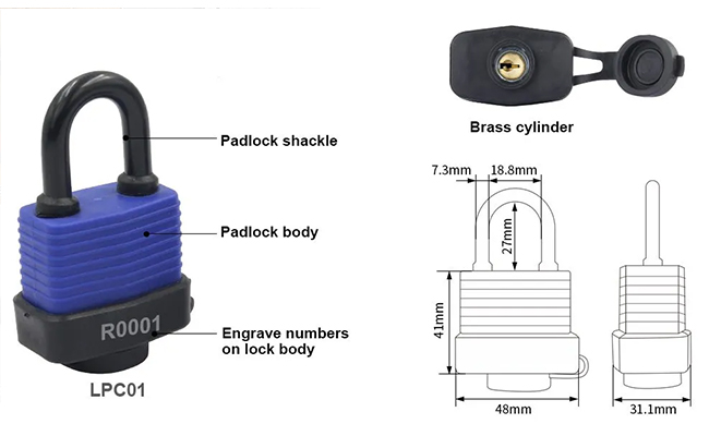 Ổ khóa nhiều lớp chống bụi và nước PROLOCKEY LPC01 5