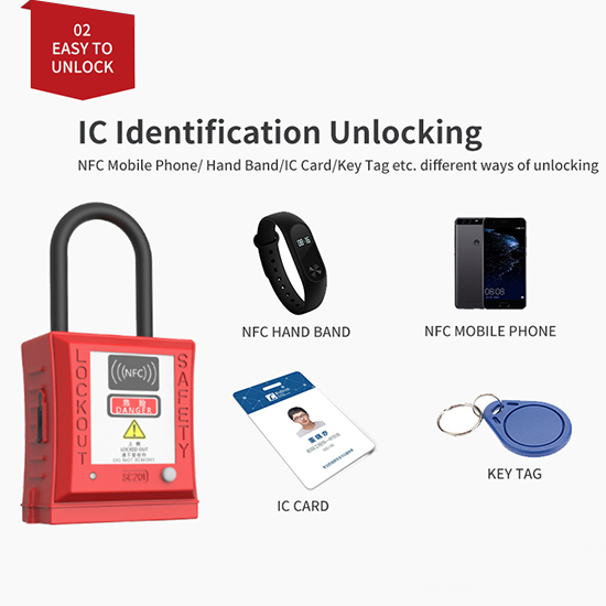 Ổ khóa thẻ IC thông minh còng nylon cao 38mm BA SC201 4